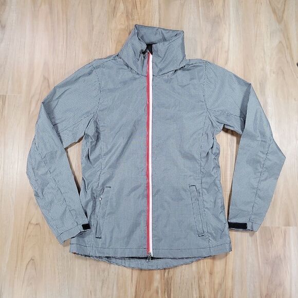 🔺️Izod PerformX Black & White Checkered Windbreaker Jacket Small - Picture 1 of 15